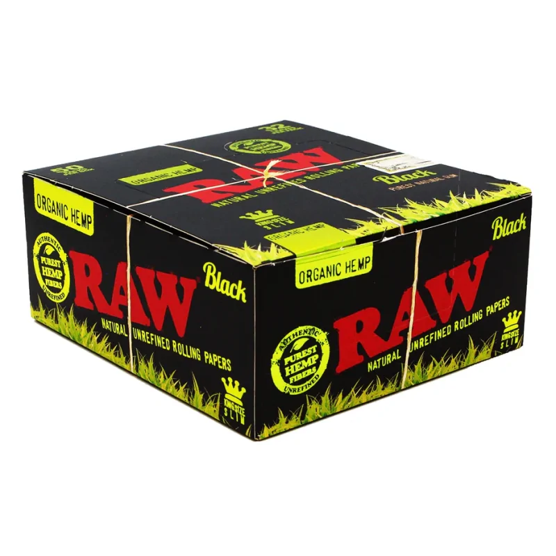 BOX RAW Bibulki RAW Black Organic King Size Slim 50 x BOX RAW Bibulki RAW Black Organic King Size Slim 50 x