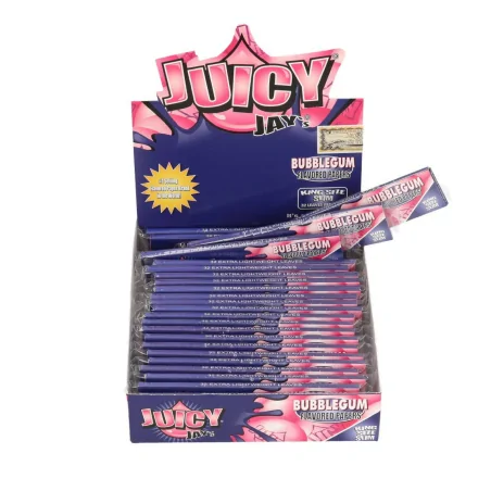 BOX 24 x Bibułki Juicy Jay's Bubble Gum King Size Slim - Guma do Żucia