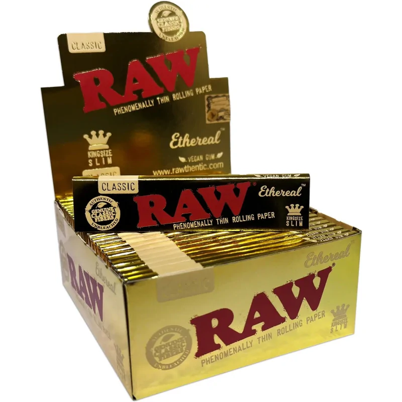 BOX - 50 x Bibulki RAW Ethereal KS Slim 32 szt.