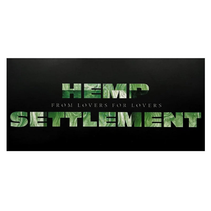 BOX - 15 x Bibułki Premium Hemp Settlement + Tips + Tacka + Młynek + Ubijak