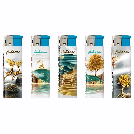 BOX - 50 x Zapalniczka piezo-elektryczna Adamo Gold Deer MIX