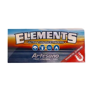Bibułka Elements Artesano King Size Slim + Tipy + Tacka (BOX) 15 x