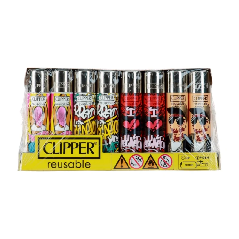 BOX - 48 x Zapalniczka Krzesiwowa Clipper I Love Music 2D