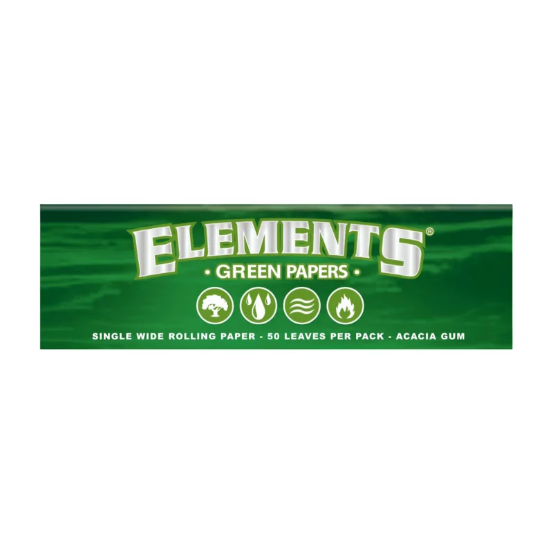 Bibułki Elements GREEN Single Wide - Krótkie