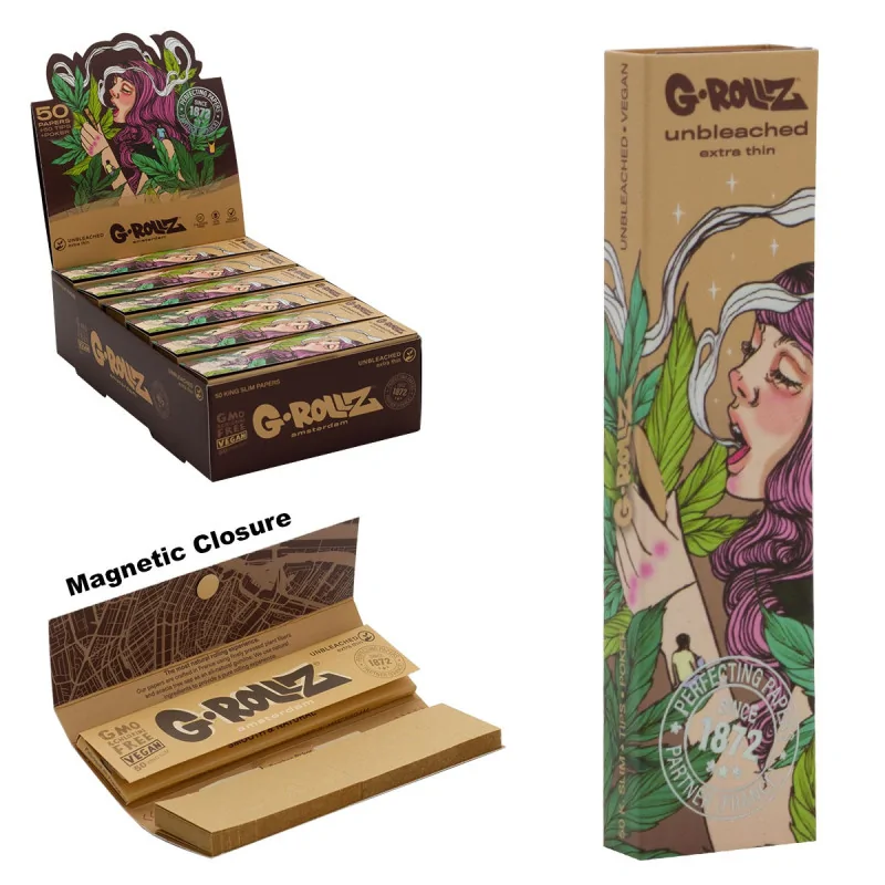 Bibułki G-Rollz Colossal Dream + Tips Brown KS Slim