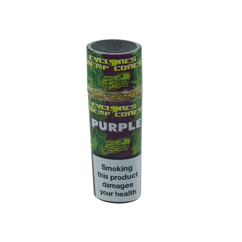 Bibułki Cyclones Blunty Cyclones Hemp Double Wraps Purple - 2 sztuki