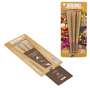 Bibułki Skrecone Dutch Cones King Size Unbleached 3 szt.
