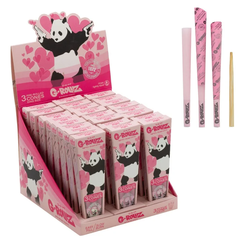 Bibulki skręcone G-Rollz Banksy Panda KS Pink 3szt