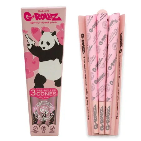 Bibulki skręcone G-Rollz Banksy Panda KS Pink 3szt