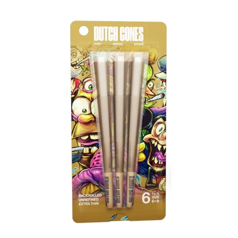 Bibułki skrecone Dutch Cones 1 1/4 Unbleached 6 szt.