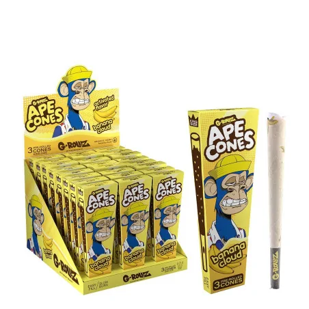 Bibułki skrecone G-Rollz Ape Cones Banana Cloud - 3 szt.