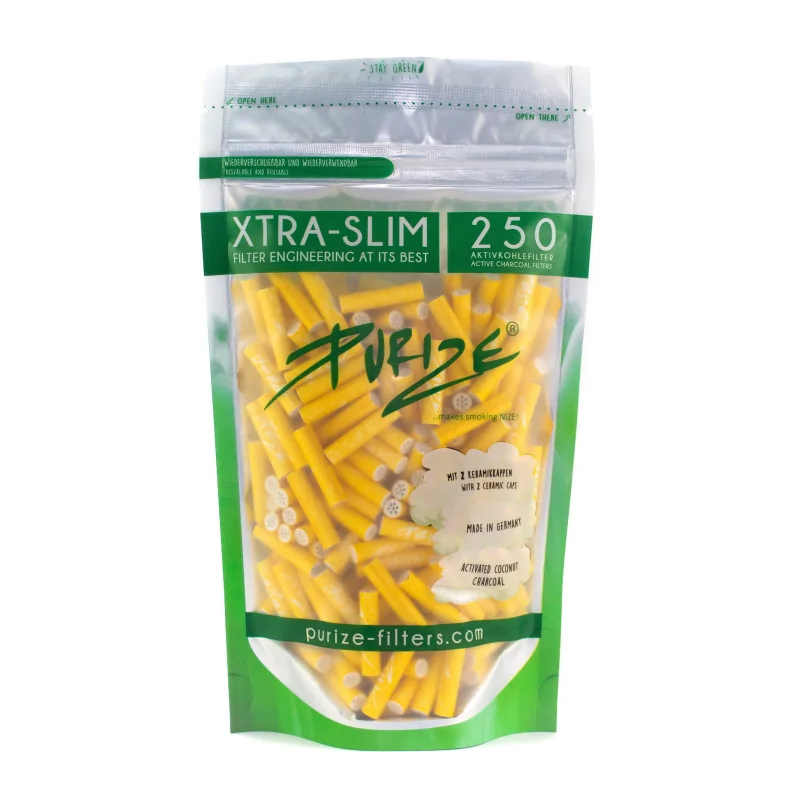 Filtry Purize Xtra Slim 250 sztuk - Yellow