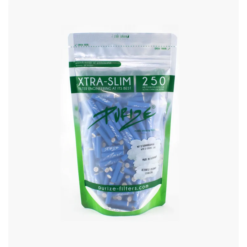 Filtry Purize Xtra Slim 250 sztuk - Blue