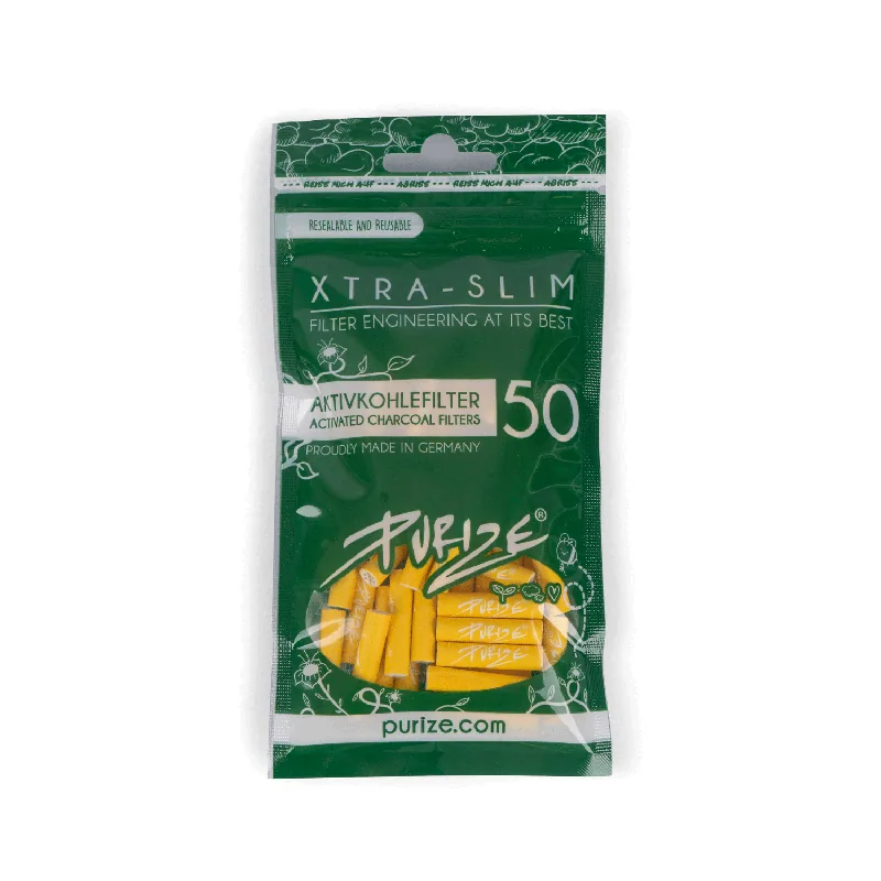 Filtry Purize Xtra Slim 50 sztuk - Yellow