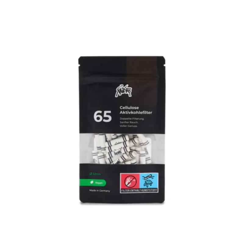 Filterki z węglem aktywnym Slim 5,9mm 65 szt BIAŁE