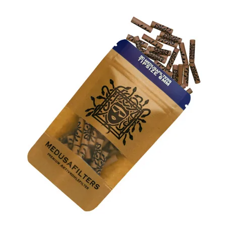 Filterki Medusa z węglem aktywnym Organic Slim 6 mm 50 szt.