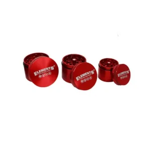 Metalowy młynek 4-częściowy Elements Red Mini 40 mm