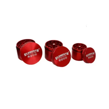 Metalowy młynek 4-częściowy Elements Red Mini 40 mm