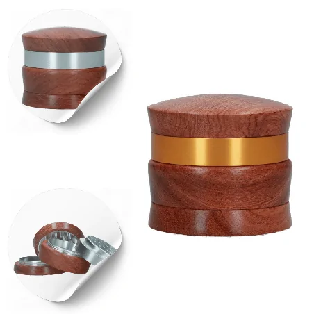 Młynek metalowo-drewniany Nigeria 4 części 67 mm MIX kolor