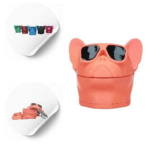 Młynek metalowo-akrylowy Dog 4 części 75 mm MIX kolor