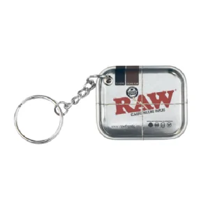 Breloczek mini tacka metalowa RAW 4,6x3,8 cm