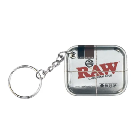 Breloczek mini tacka metalowa RAW 4,6x3,8 cm