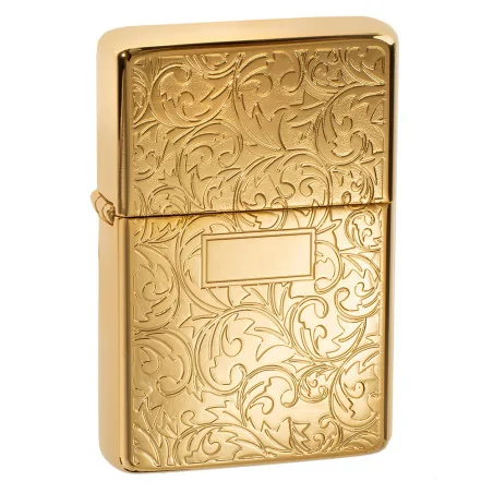 Tasman BRASS Floral złota – zapalniczka benzynowa