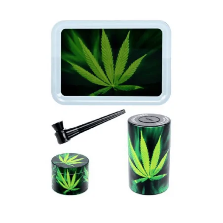 Zestaw Ganja młynek, tacka i schowek