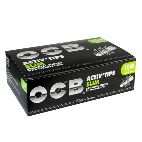 Filterki OCB z węglem aktywnym 7mm 50 sztuk