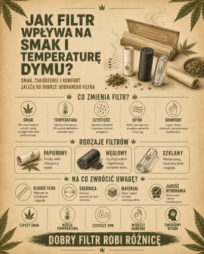 Jak filtr wpływa na smak i temperaturę dymu?